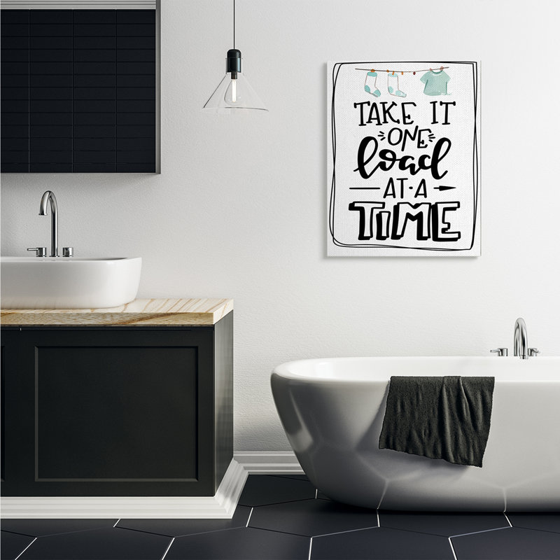 Corde à linge humoristique une charge à la fois par ND Art - Art textuel, Toile tendue, H 40 po x l 30 po