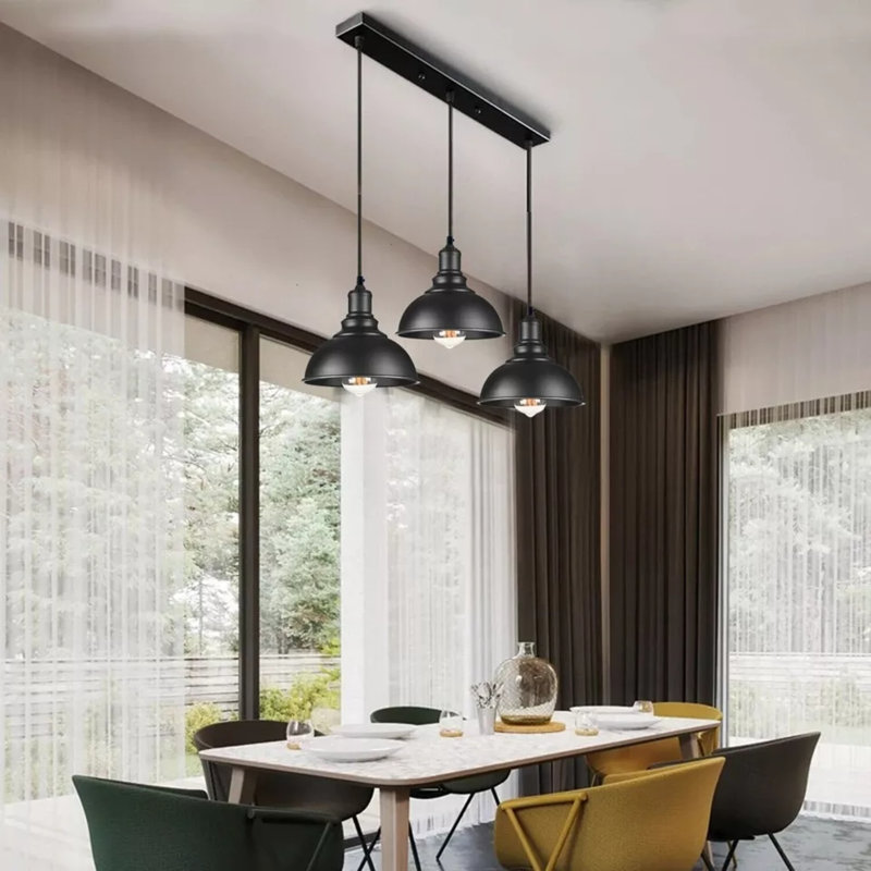 Vintage 3-Way Light Pendant for Kitchen Island - Modern Industrial Rustic Lighting by Brambly Cottage for Dining Room &  Bar