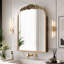 Miroir d'armoire à pharmacie rétro avec plateau sculpté arqué 20 po x 30 po-1153647801