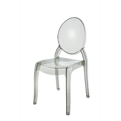 Ensemble de 4 grandes chaises empilables en acrylique Smoke LARGE