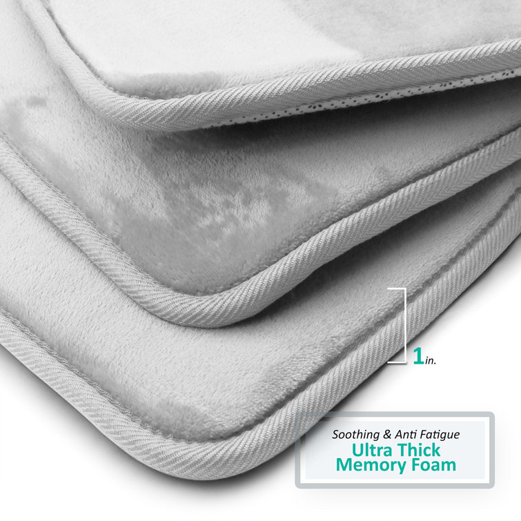 Sweet Home Collection - Memory Foam Non Slip Non Skid Back Plush Bath Mat  Rug, Gray, 20 X 32 : Target