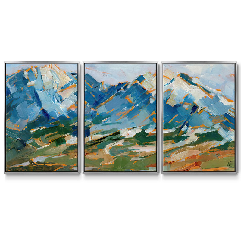 Blue Mountain Peaks I 3 pièces, H 24 po x l 48 po x P 2 po, Argent