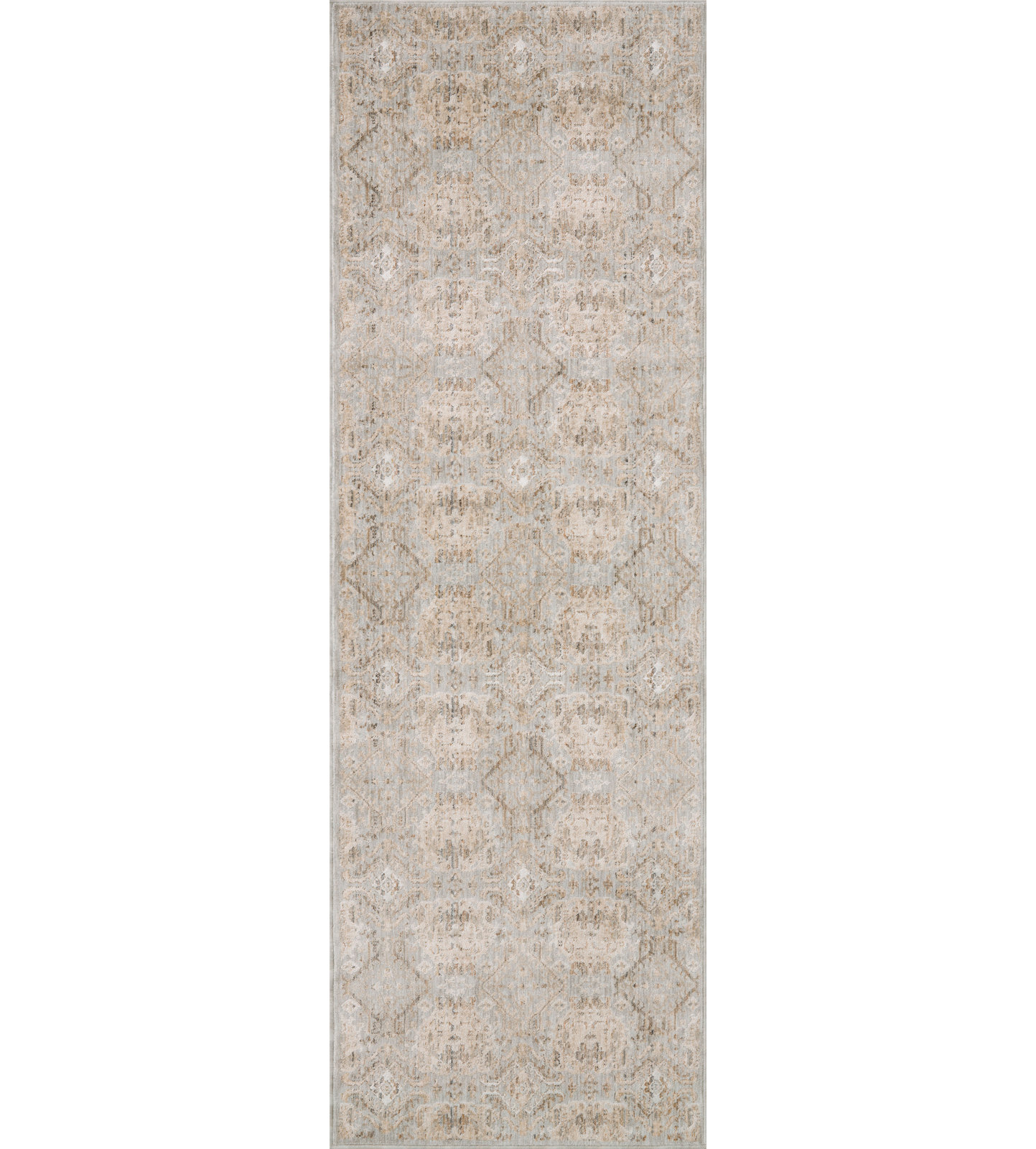 Amber Lewis x Loloi Zuma Silver Multi Oriental Rug, Runner 2'7" x 10'