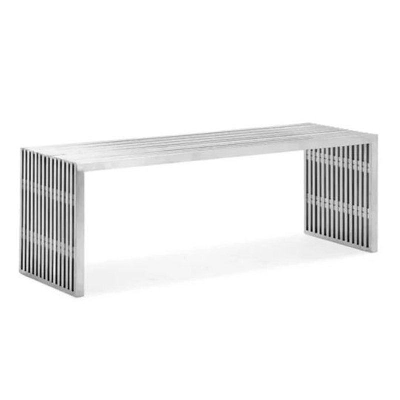Bench, 17" H x 55" W x 16" D,  Polished