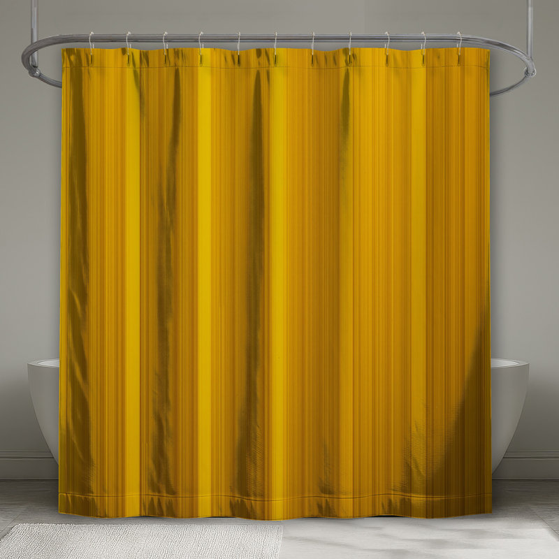 Rideaux de douche jaunes à rayures verticales très longs, 70 po l x 72 po H