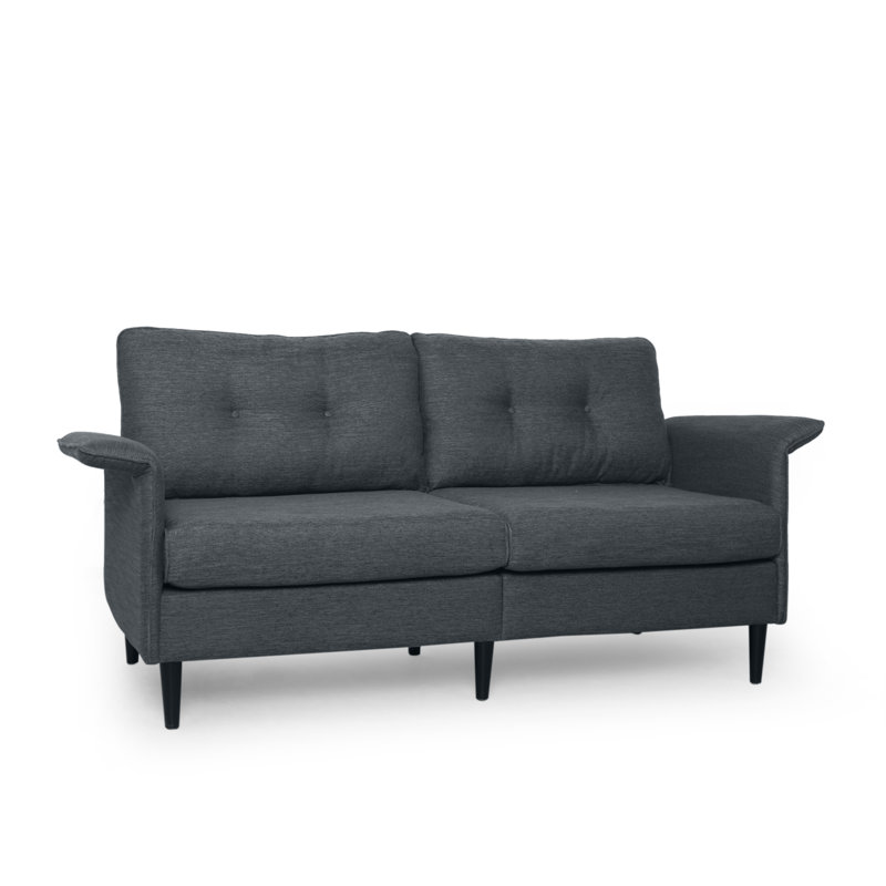 Canapé à accoudoirs roulés 78 po, Tissu gris anthracite