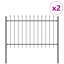 Clôture de jardin vidaXL 2 pièces gris 11,15 x 3,94 pi en acier thermolaqué