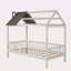 Lit simple en bois avec clôture-803263108