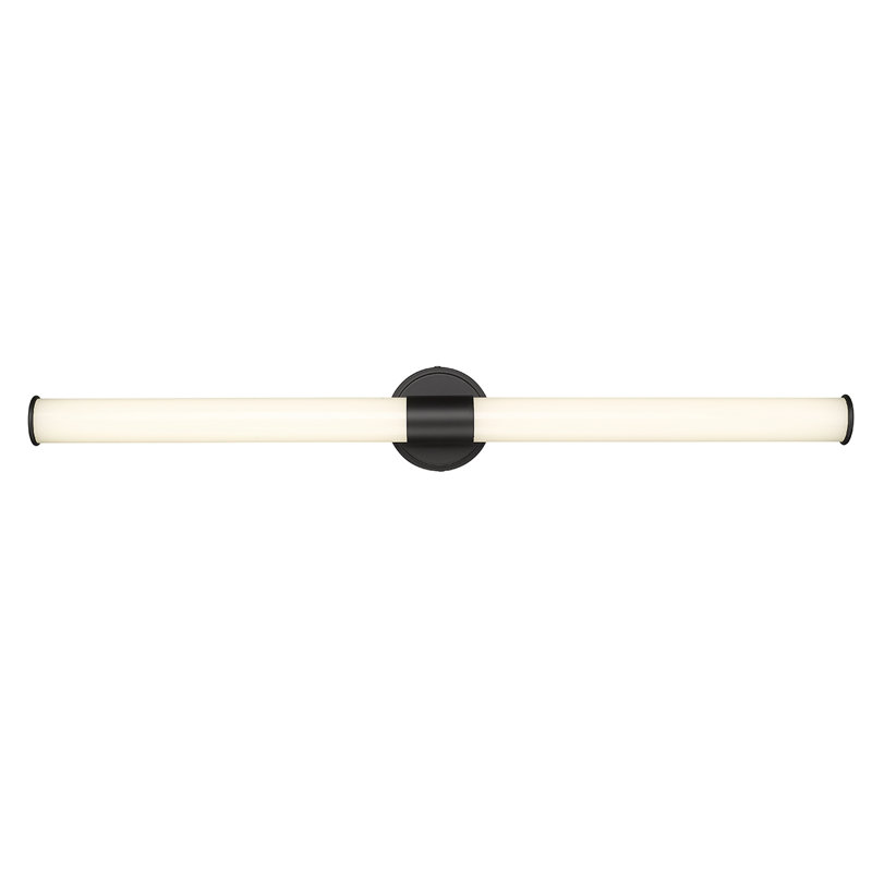 Barre d'éclairage de salle de bain 2 lumières DEL Carolita, Noir mat