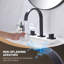 Robinet de lavabo de salle de bain moderne en laiton massif noir mat avec ensemble de drain-69597217-94242642