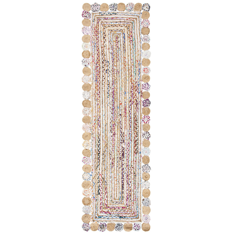 Rubenstein Hand Woven Jute, Cotton Abstract Rug, Runner 2'3" x 10'