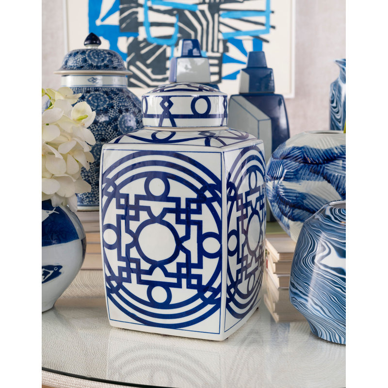 Jasper Porcelain Jar, Blue