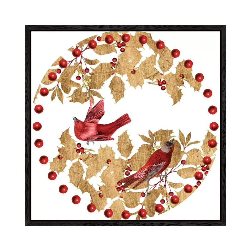 Bird Christmas Collection C, 66.04 cm H x 66.04 cm W, Black