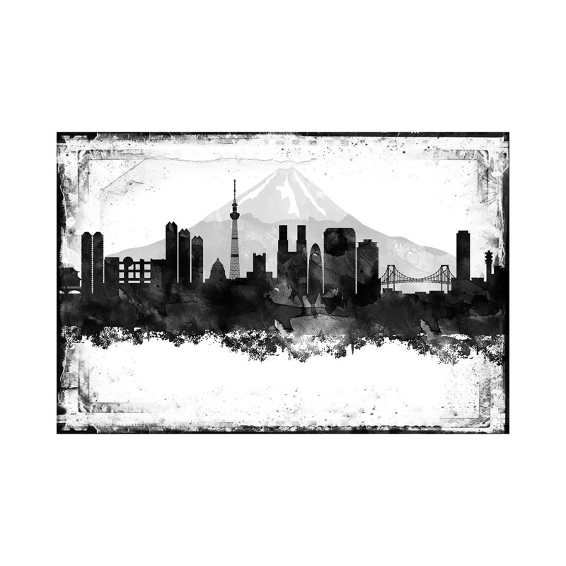 Tokyo Skylines - Wrapped Canvas Painting, 66.04cm H x 101.6cm W x 1.91cm D