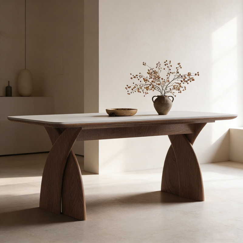 Table de salle à manger en pierre italienne, H 29,5 po x L 63 po x l 31,5 po