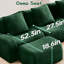 Canapé 3 places sans ossature, revêtu de tissu, sans montage, base antidérapante et design confortable pour les chambres, mousse haute densité 32D, lignes épurées