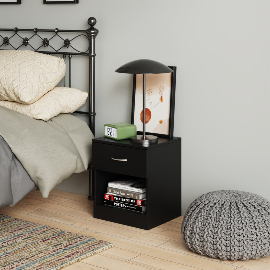 Delona 1 Drawer 40Cm W Chest of Drawers Nightstand Bedside Cabinet