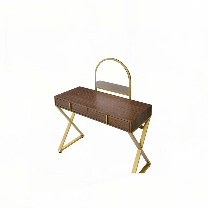 Bureau de meuble-lavabo avec miroir et plateau à bijoux Coleen