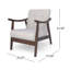 Chaise d'appoint Mid-Century moderne avec un design capitonné et un revêtement beige, parfait pour des sièges élégants et confortables