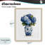 Hortensias bleus en porcelaine, reproduction sous verre, conception par Imagine It Images-236519282-236519286