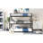 Twin XL/Full XL/Queen Triple Bunk Bed with Long and Short Ladder and Full-Length Guardrails,Black-112217978
