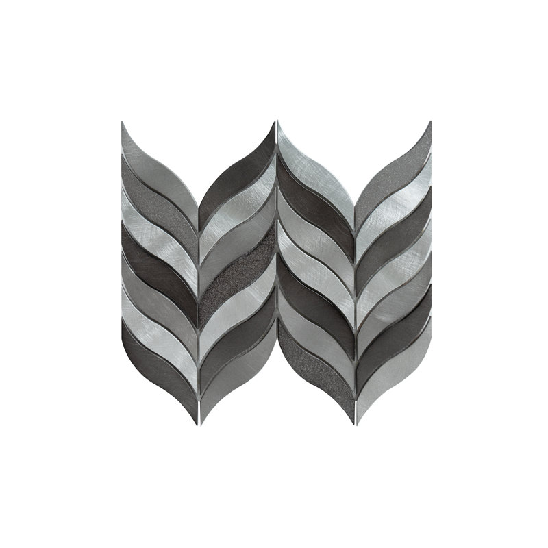 Twilight 1" x 5" Aluminium Novelty Mosaic Tile, Silver/Gray