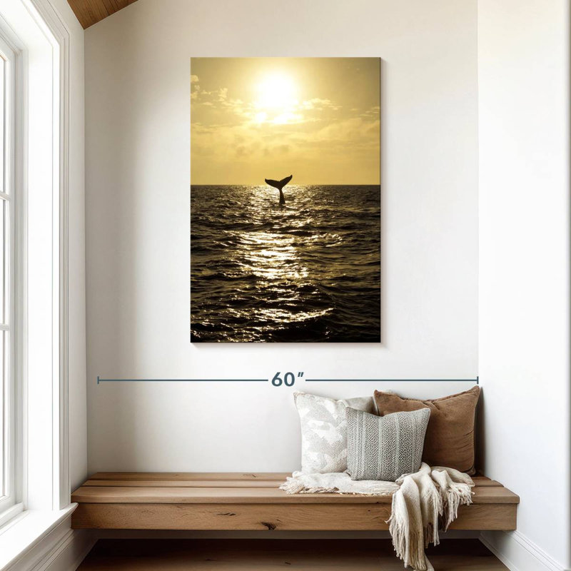 Brampt Sunset Humpback Whale, 45" H x 30" W