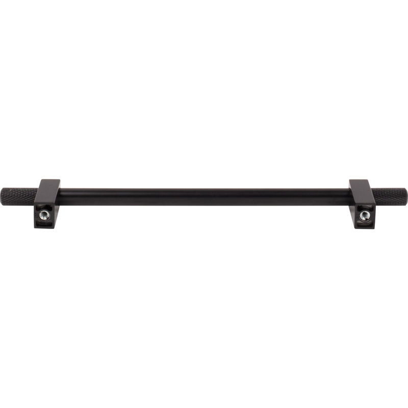 Larkin 4 Knurled Ends Bar Pull, Matte Black, 12"