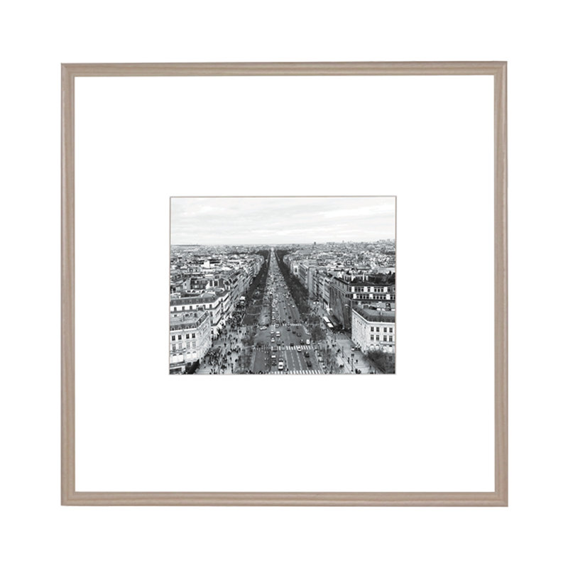 Ensemble de 6 cadres muraux en bois de frêne, Gris lilas, 8 po x 8 po