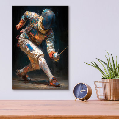  'Fencing Legend 1' by Ann Klee Acrylic Glass Wall Art, 12" x 16"