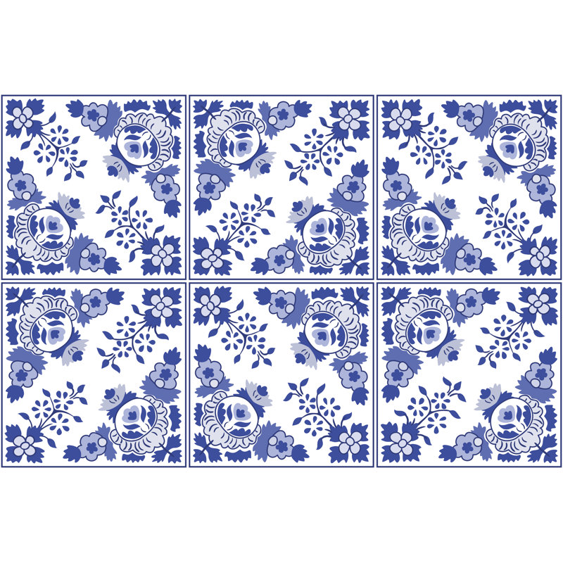 Traditional Ornate Portuguese Tiles Azulejos. by Slowcentury - Wrapped Canvas Print, 20cm H x 30cm W