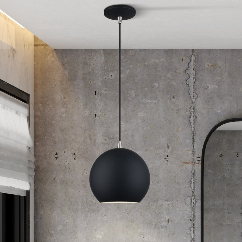 Cavill Led Black Globe Pendant, Matte Black