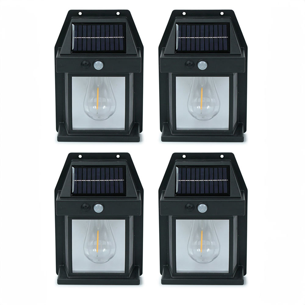 Sheilah Matte Black 23cm H Solar Powered Integrated LED Outdoor Wall Lantern