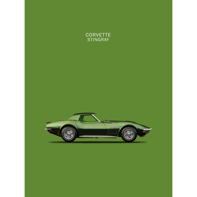 Corvette Stingray 1970 Green by Mark Rogan - Wrapped Canvas Print