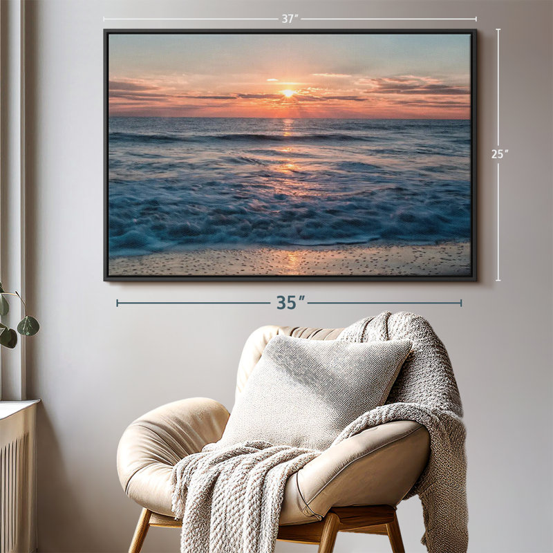 Plage "Lever de soleil sur l'océan", H 25 po x l 37 po