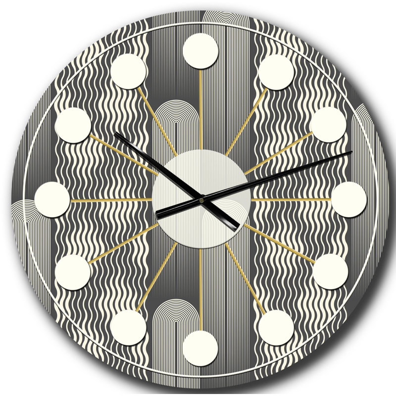 Horloge murale Mimimal Design noir et blanc II - Mid-Century, Grand