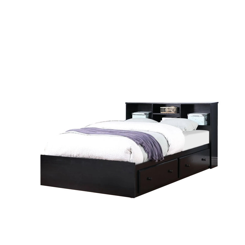 Lit plateforme plateforme, Double, Noir