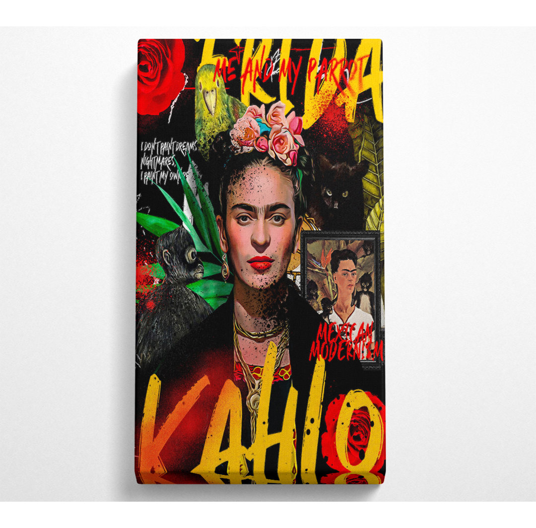 Lessman Frida Kahlo Graffiti - Kunstdrucke auf Leinwand