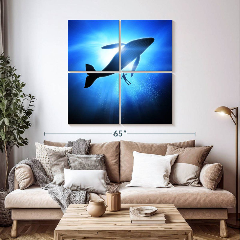 Brampt Diver And Humpback Whale, 45" H x 45" W