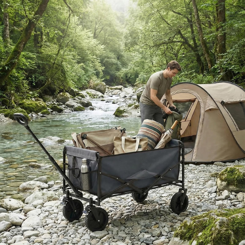 Wagon pliable 102L utilitaire robuste standard, Gray