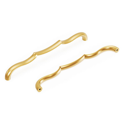 Trellis Collection Handle Pull - 8-13/16" Center to Center Cabinet Pull Brushed Golden Brass - Traditional Hardware for Drawers & Cabinets