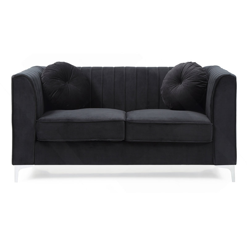 Causeuse avec pieds chromés, Black