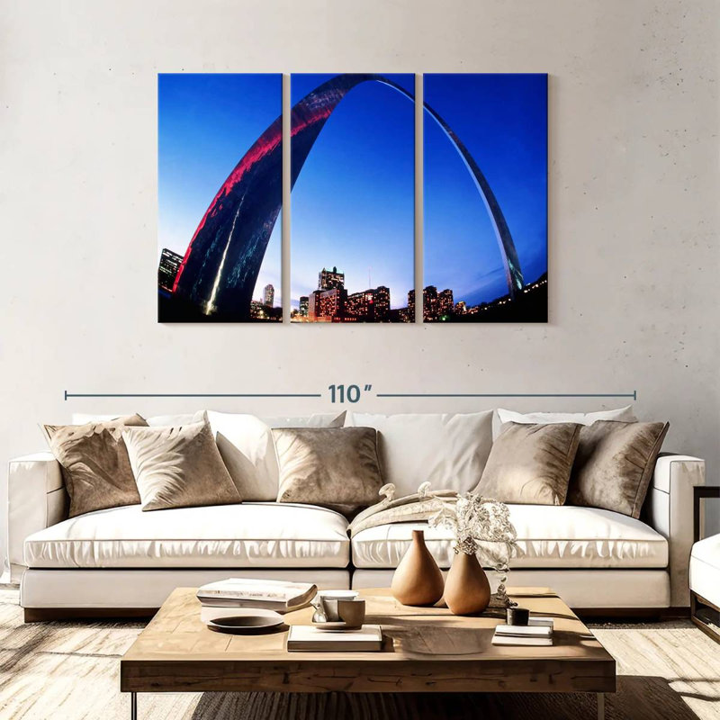 Famous St. Louis Gateway Arch, 48" H x 74" W