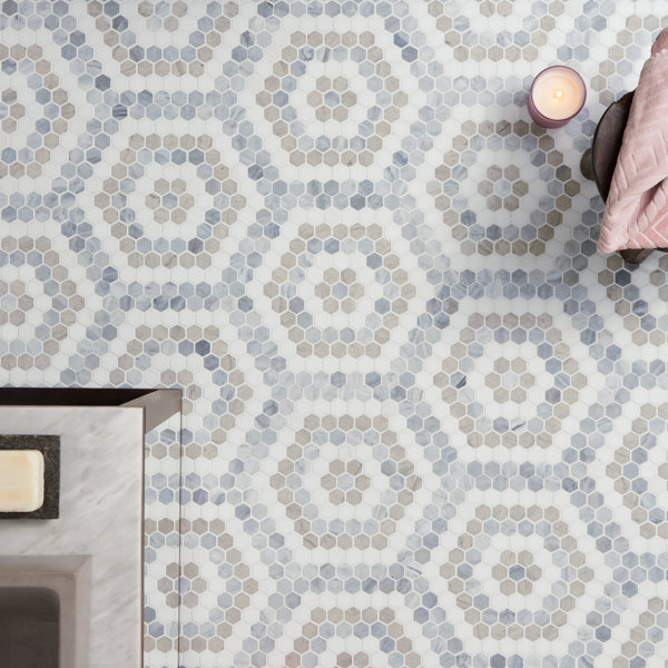 Hyperion 10.23'' W x 11.53'' L Marble Tile Mosaic Sheet