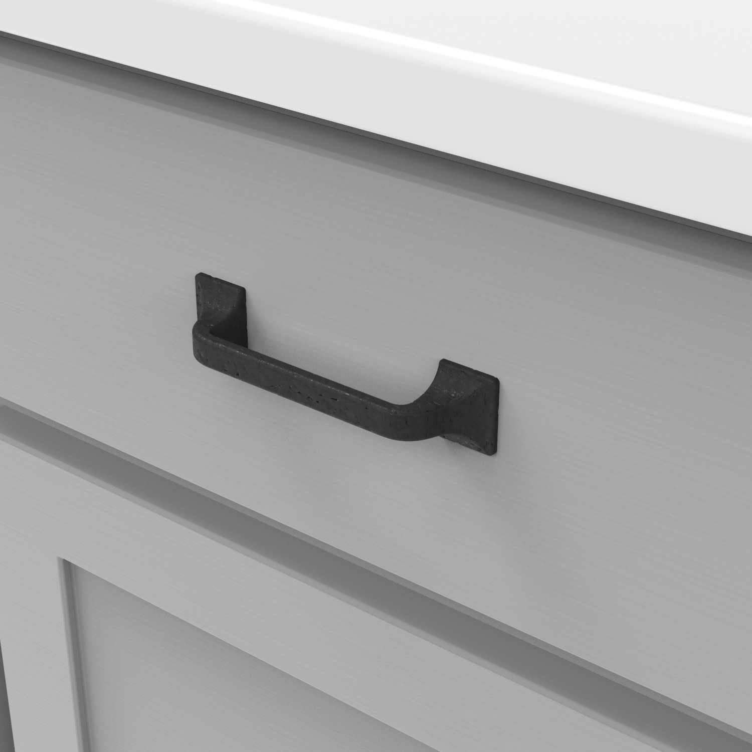 Forge Farmhouse Cabinet Pull, 3-3/4", Black Iron, 10