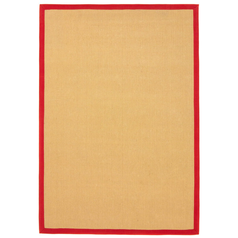 Sisal Hand Woven Red Rug, Rectangle 80 x 150cm