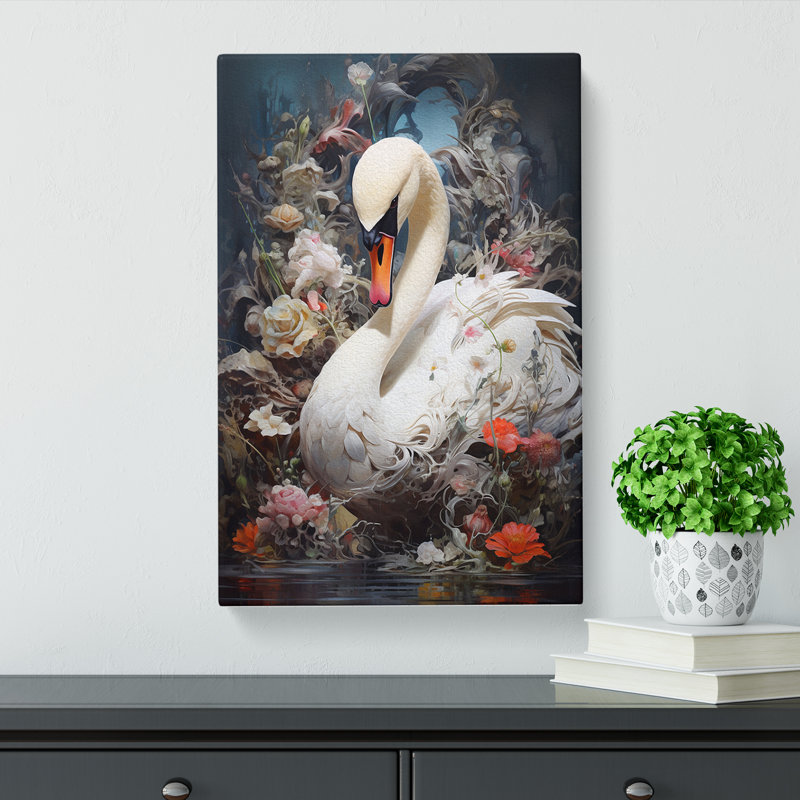 Swan Neo-Plasticism - Wrapped Canvas, 60cm H x 40cm W x 3cm D