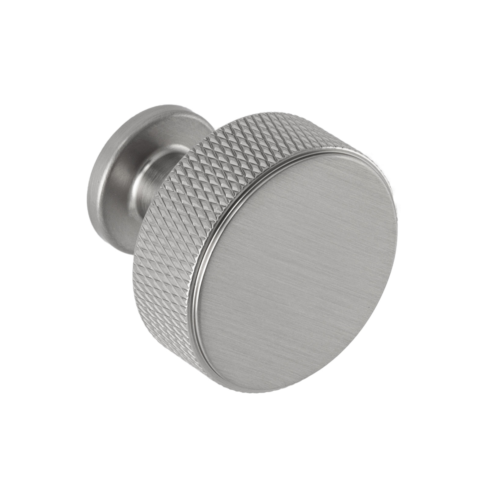 Kent Knurled Round Cabinet Knob, Satin Nickel, 1.38"