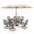Alyah 6 - Person Patio Dining Set Umbrella Hole Included Rectangular Table with Cushions Included
