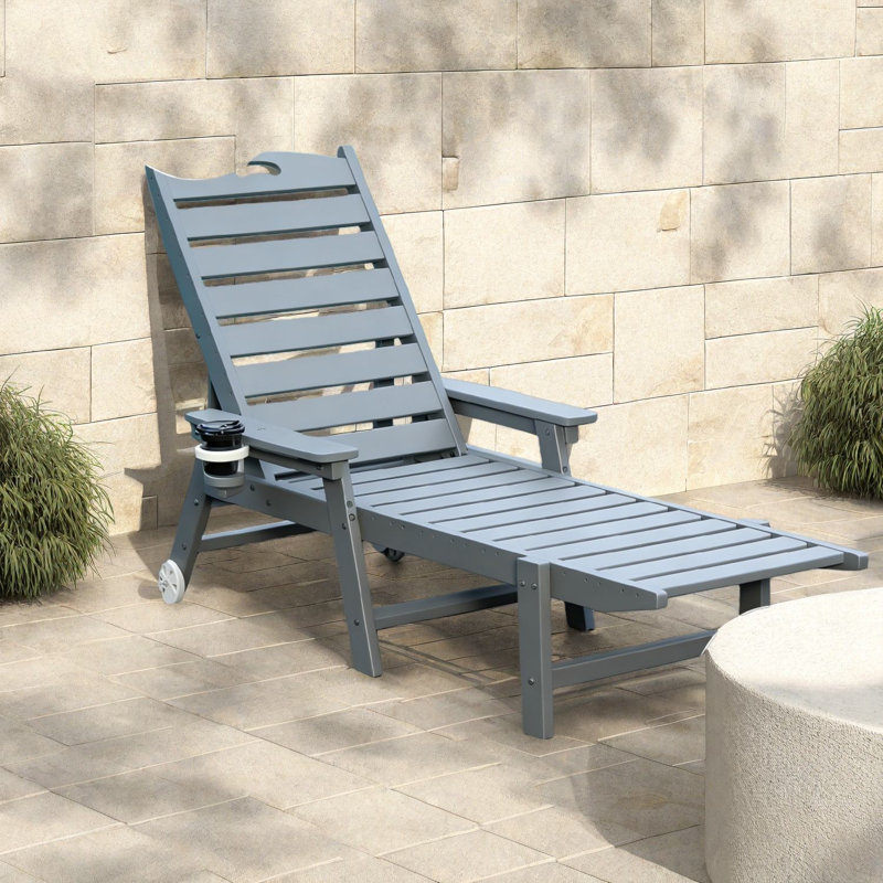 Durable Hdpe Patio Lounge Chairs, Adjustable Modern Design For Outdoor Use